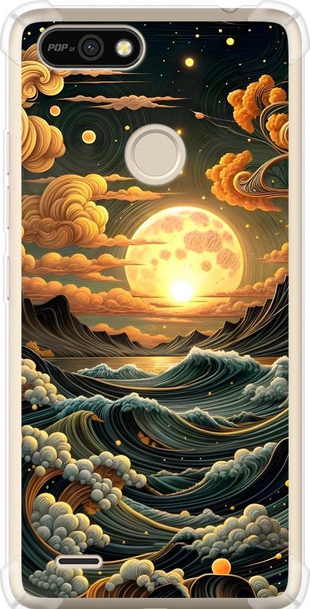 Чехол на Tecno Pop 2F B1F Арт волны (6332sp-2391-42517)