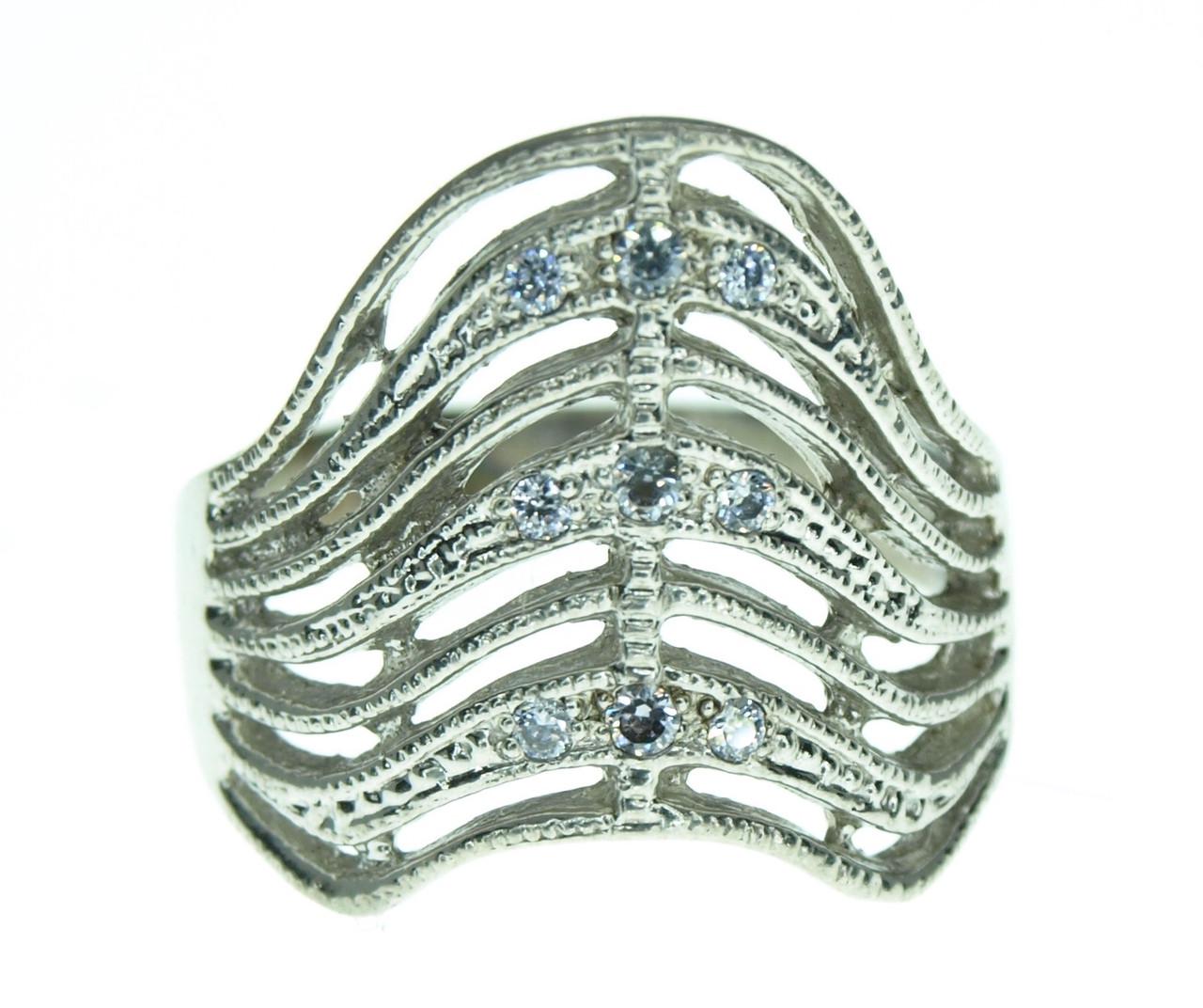 Кольцо из серебра с фианитом р. 19 (21 01900310)