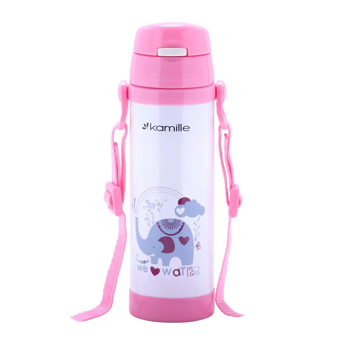 Термопляшка дитяча Kamille з нержавіючої сталі 550 мл Рожевий (KM-2086) - фото 2 Термопляшка дитяча Kamille з нержавіючої сталі 550 мл Рожевий (KM-2086) - фото 2