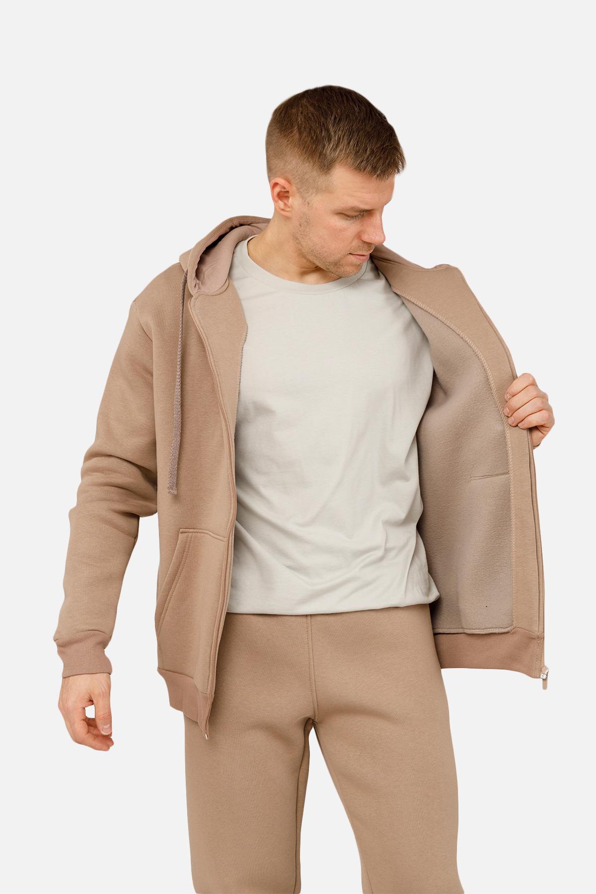Толстовка чоловіча на блискавці ЦБ-00254629 р. 50 Капучино (SKT001005004) - фото 3