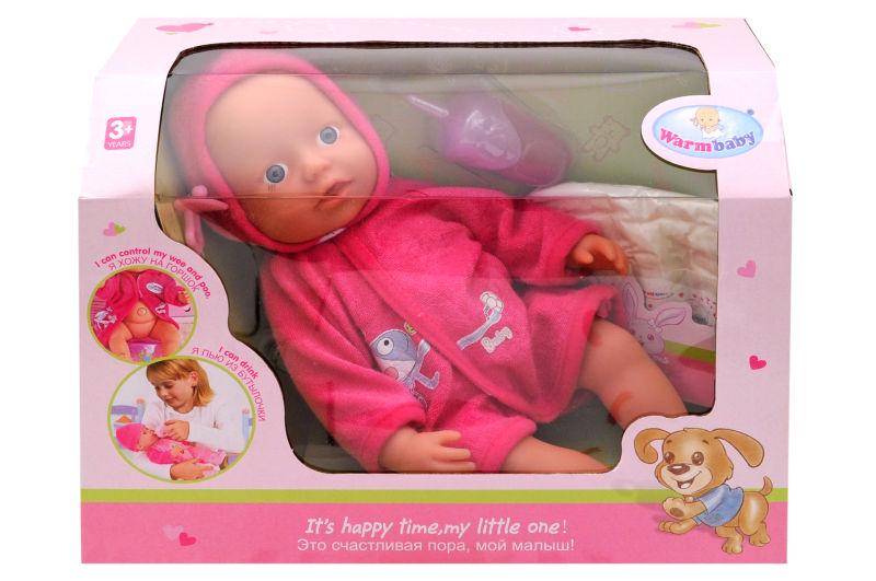 Пупс функциональный A-Toys Warm Baby Малиновый (WZJ020B-10)
