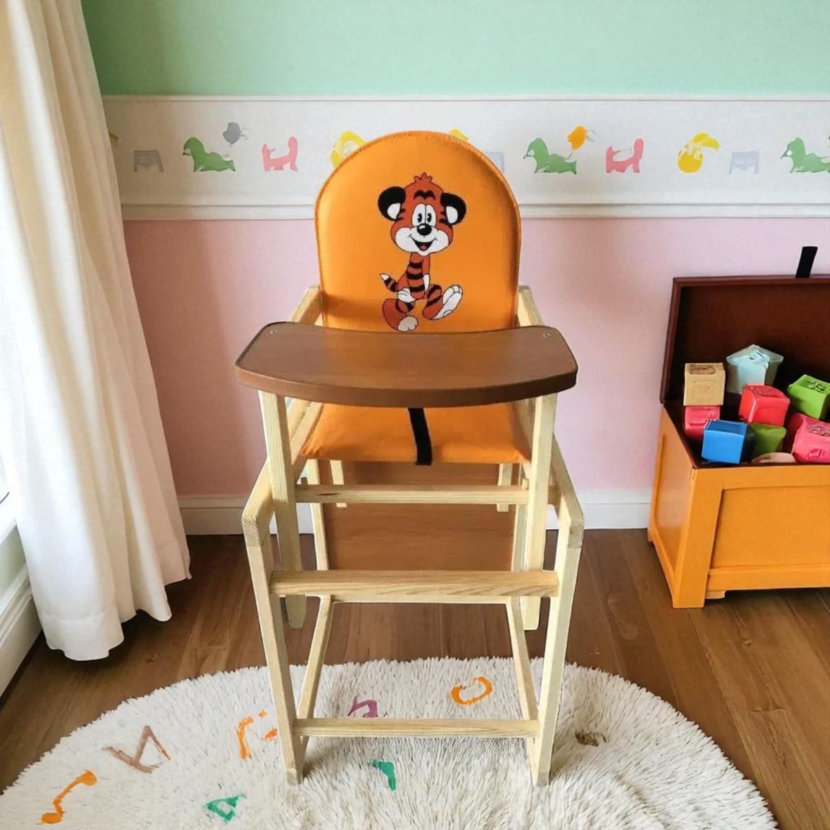Стульчик для кормления Мася Тигр Оранжевый (№2043) - фото 2