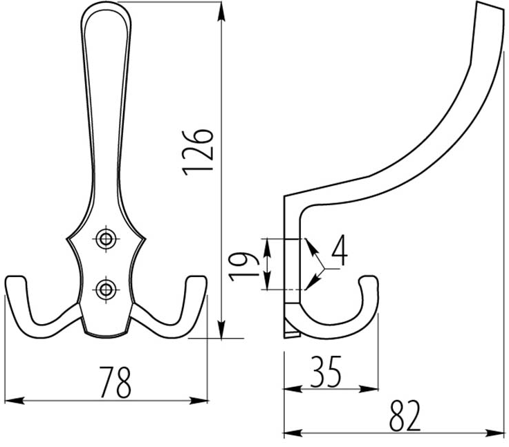 Гачок для одягу настінний GTV А0-K24 металевий Алюміній (24772361) - фото 3