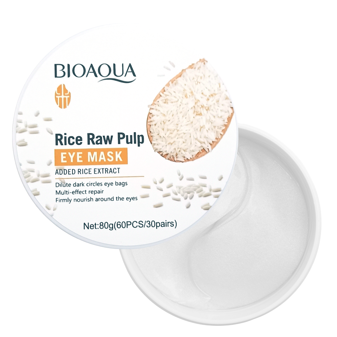 Патчі під очі від темних кіл і набряків Bioaqua Rice Raw Pulp 60 шт. (13354434)