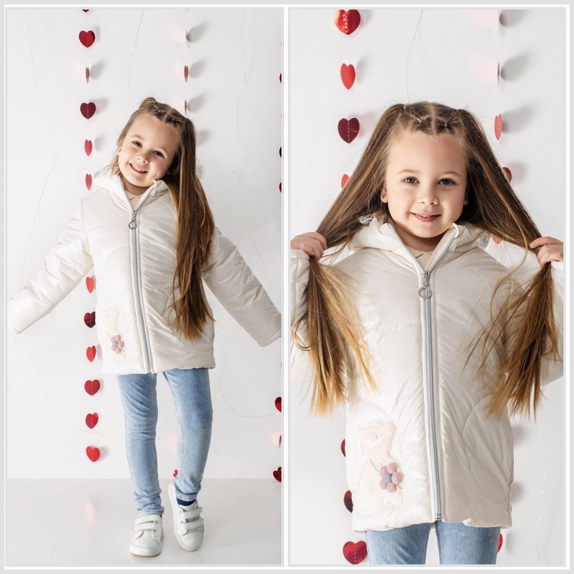 Куртка демісезонна для дівчинки 104 см Молочний (D-8444-104м) - фото 2 Куртка демісезонна для дівчинки 104 см Молочний (D-8444-104м) - фото 2