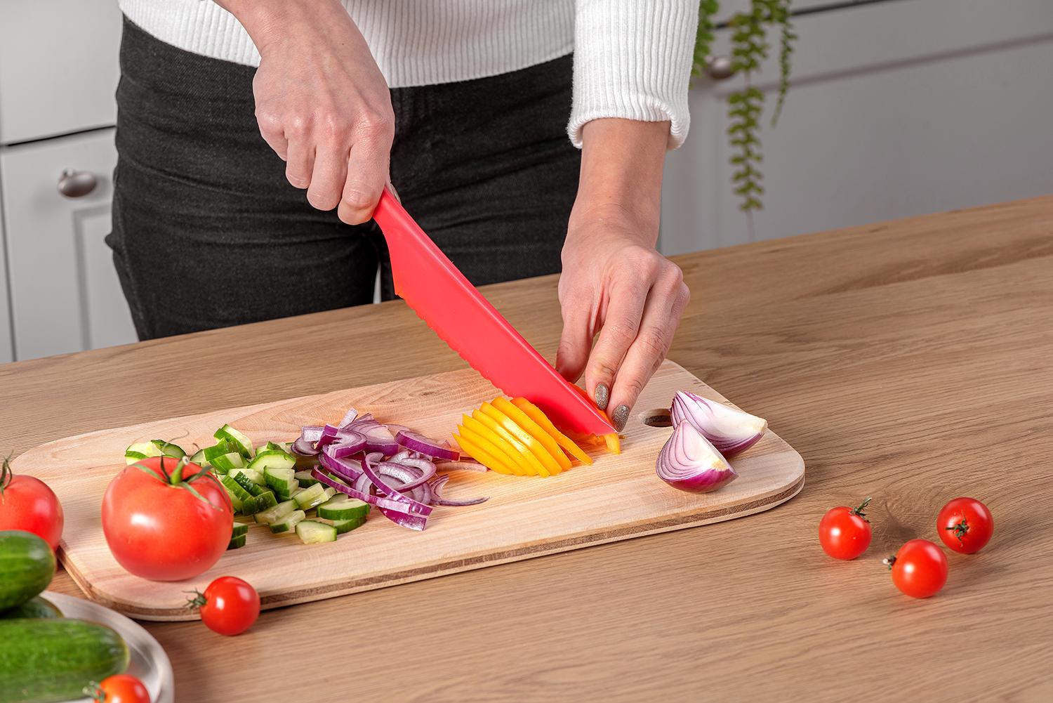 Кухонний ніж пластиковий Kitchette для силіконового килимка 30,5 см Рожевий (1806200137) - фото 8 Кухонний ніж пластиковий Kitchette для силіконового килимка 30,5 см Рожевий (1806200137) - фото 8