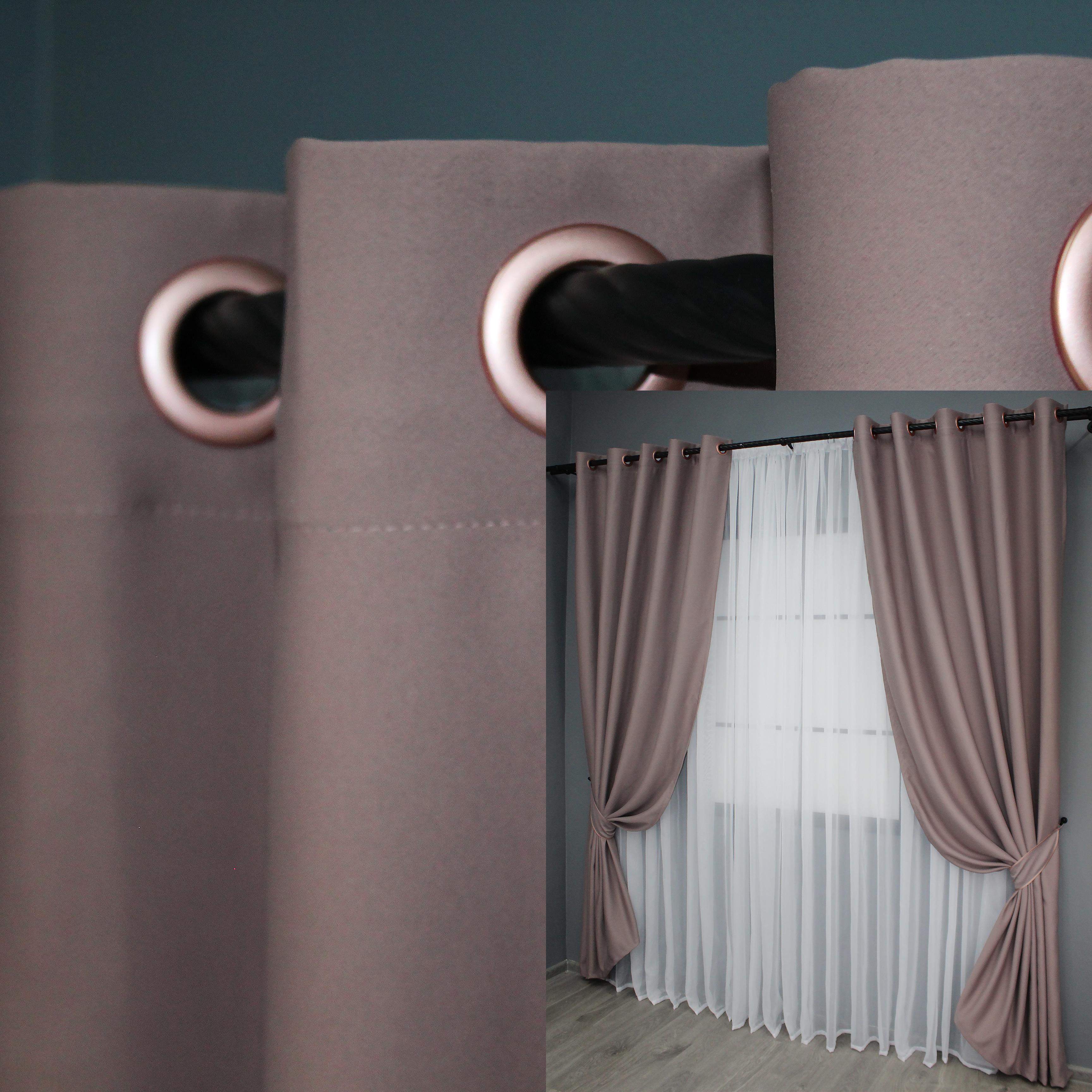 Комплект штор на люверсах VR-Textil Блэкаут Bagema Rvs № 1245ш 150х250 см 2 шт. Пудровый (37-0018) - фото 4 Комплект штор на люверсах VR-Textil Блэкаут Bagema Rvs № 1245ш 150х250 см 2 шт. Пудровый (37-0018) - фото 4