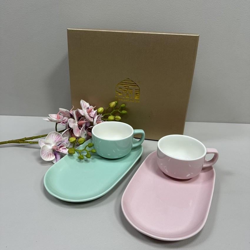 Сервиз для чая фарфоровый S&T 157-00-00 Завтрак из Тиффани 4 предмета 240 мл Бирюзовый/Розовый (2774317663) Сервиз для чая фарфоровый S&T 157-00-00 Завтрак из Тиффани 4 предмета 240 мл Бирюзовый/Розовый (2774317663)