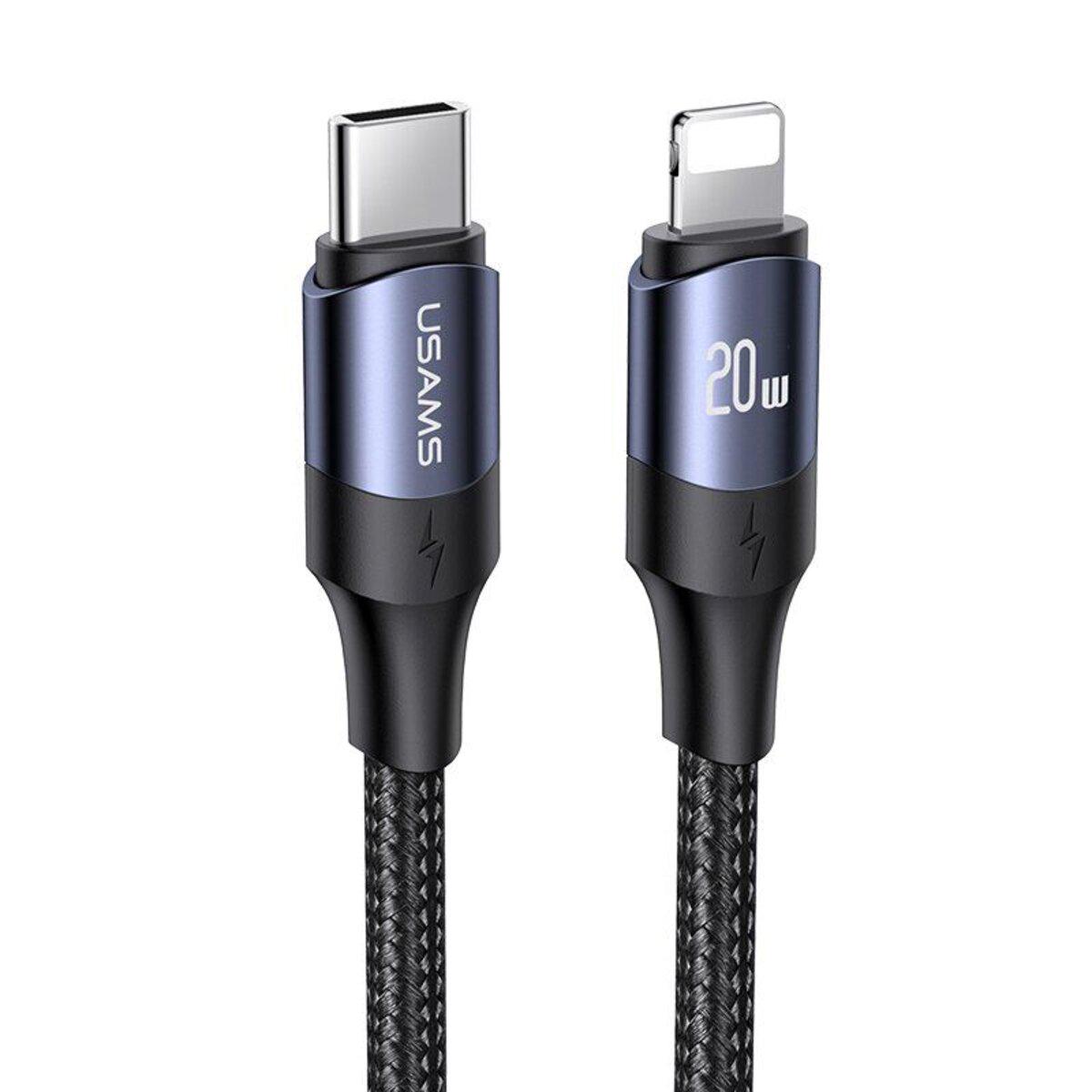 Кабель Usams US-SJ522 USB-C to Lightning 20W 2 м Black (25816352)