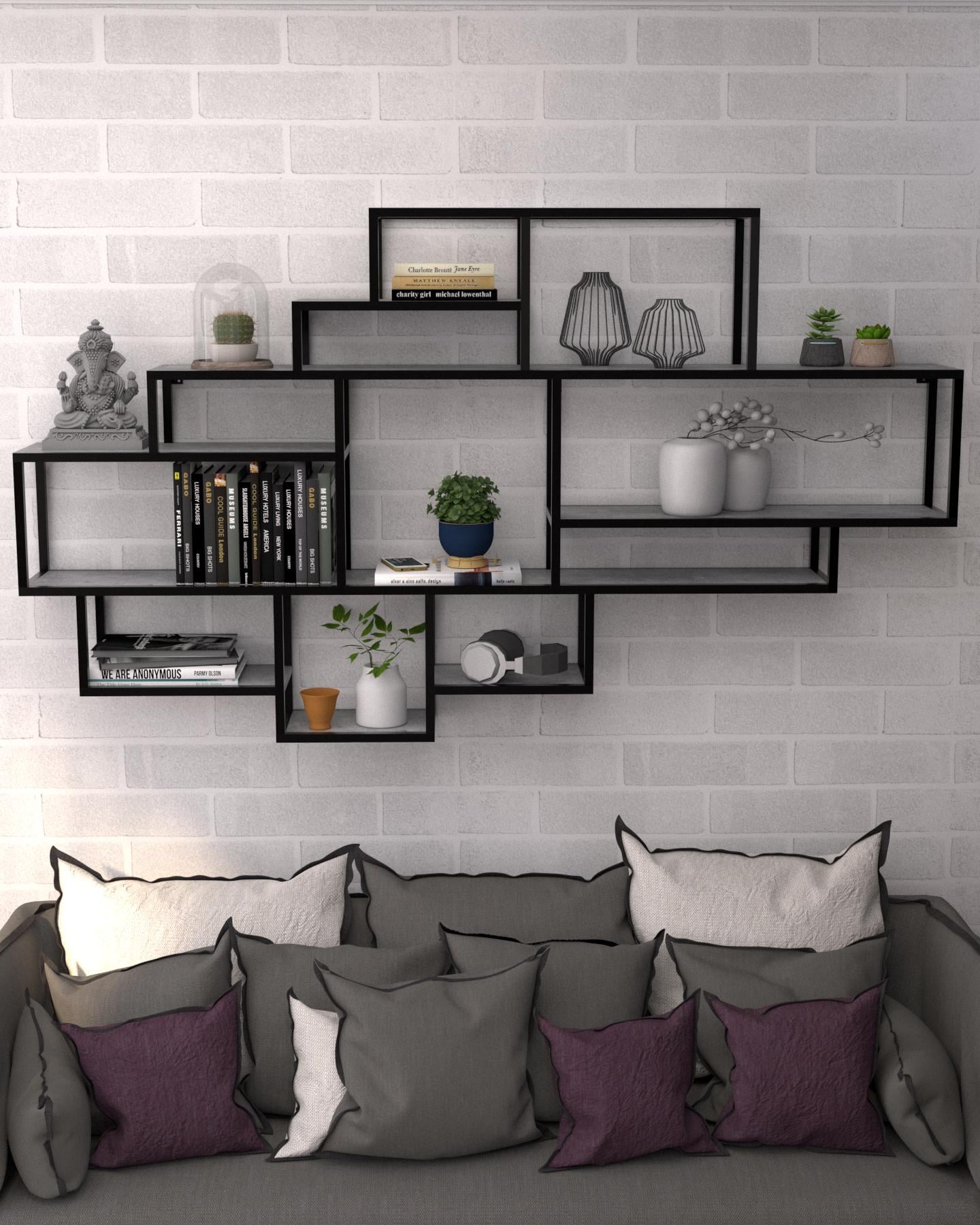 Стеллаж настенный EcoLoft Мозаика в стиле лофт (DSP-1305-10)