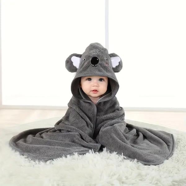 Детское полотенце пончо 80х80 см Коала Серый