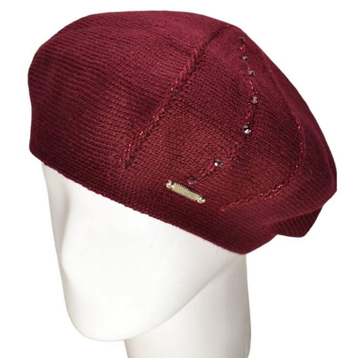 Берет женский Lirus Монако двойной шерстяной Бордовый (87223)