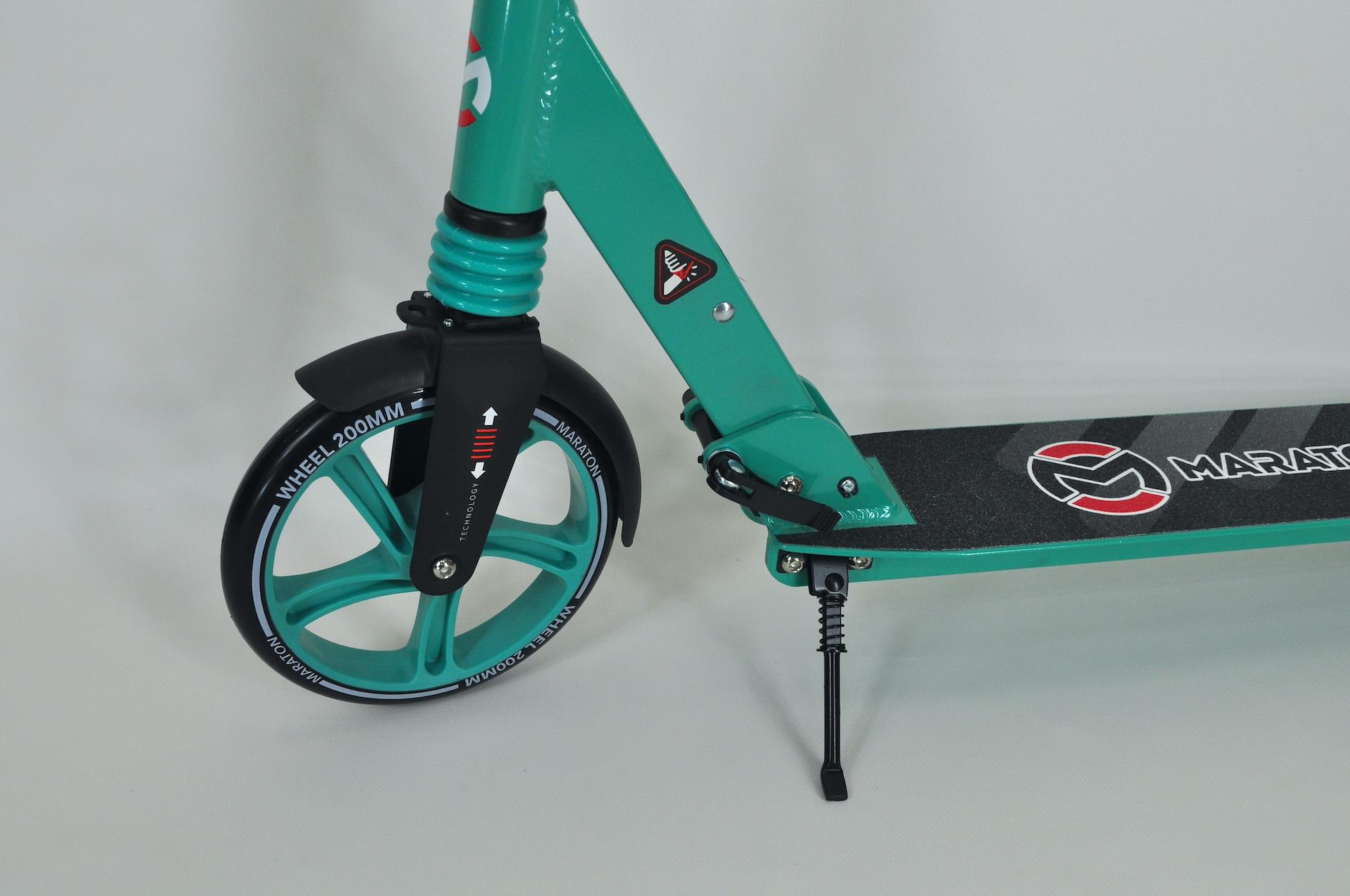 Самокат Maraton Comfort двоколісний з підногою і ременем Бірюзовий - фото 4 Самокат Maraton Comfort двоколісний з підногою і ременем Бірюзовий - фото 4