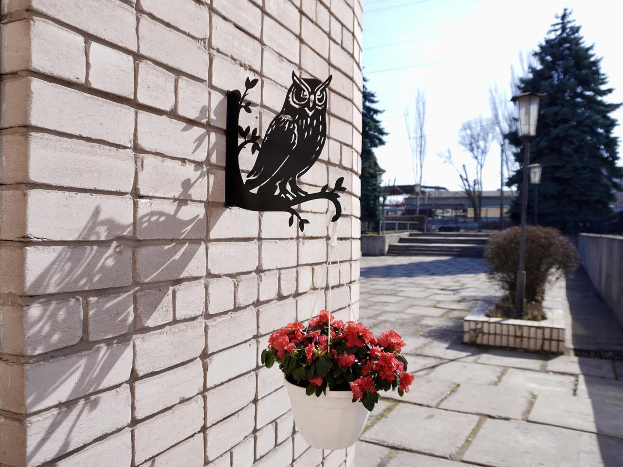 Кронштейн Сыч для кашпо с цветами метал Черный (М019) - фото 6