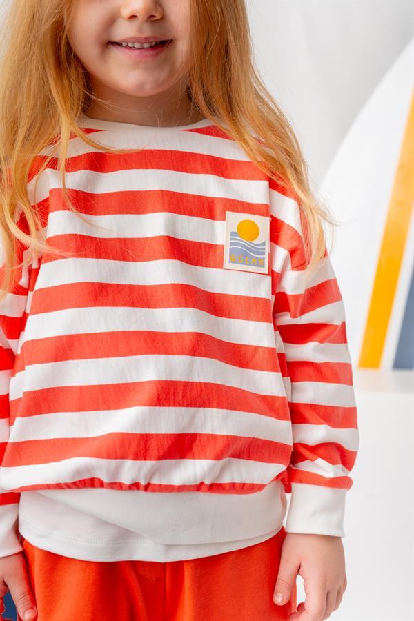 Свитер детский полосатый унисекс Zeyland 7-8 лет 128 см Коралловый (8683169160758)