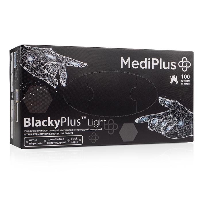 Рукавички нітрилові MEDIPLUS BlackyPlus неопудрені L 100 шт. Light black (21807716)