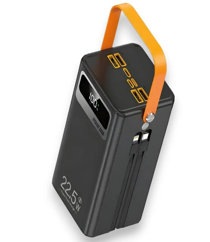 Повербанк TUGII-Y104 40000 mAh 22,5W зі швидкою зарядкою та вбудованими кабелями 2 шт. Чорний (PB0502219)