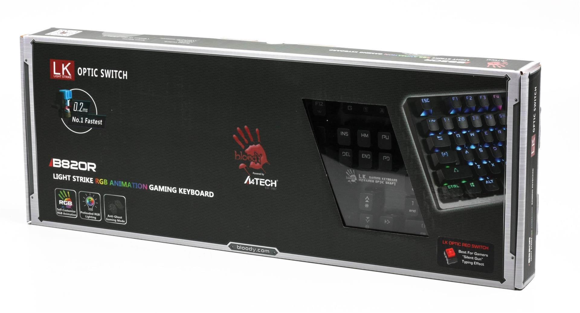 Клавиатура A4Tech Bloody B820R Light Strike Red RGB USB-A Black (26451006) - фото 6