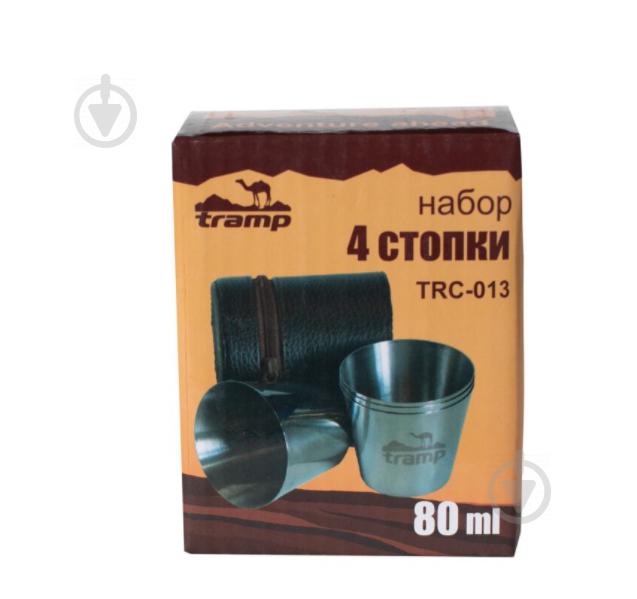 Набор 4 стопки Tramp TRC-013 80мл в кожаном чехле - фото 4