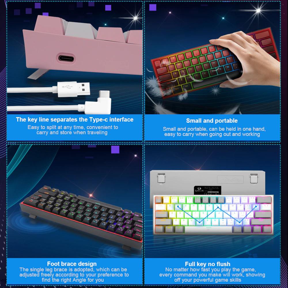 ᐉ Клавиатура Redragon Fizz K617 RGB USB механическая/проводная • Купить ...