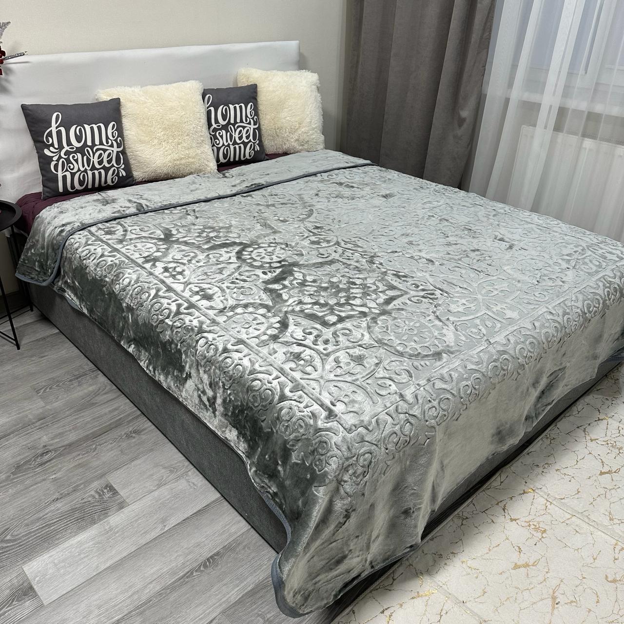 Покривало на ліжко акрилове 200x230 см Графітовий (P-акрил-11) - фото 1