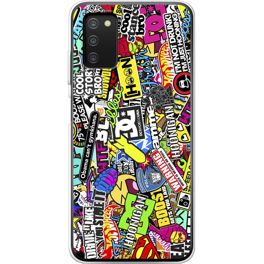 Чохол BoxFace Samsung Galaxy A03s (A037) Multicolored Inscriptions Прозорий силікон (43255-up880-43255) - фото 1