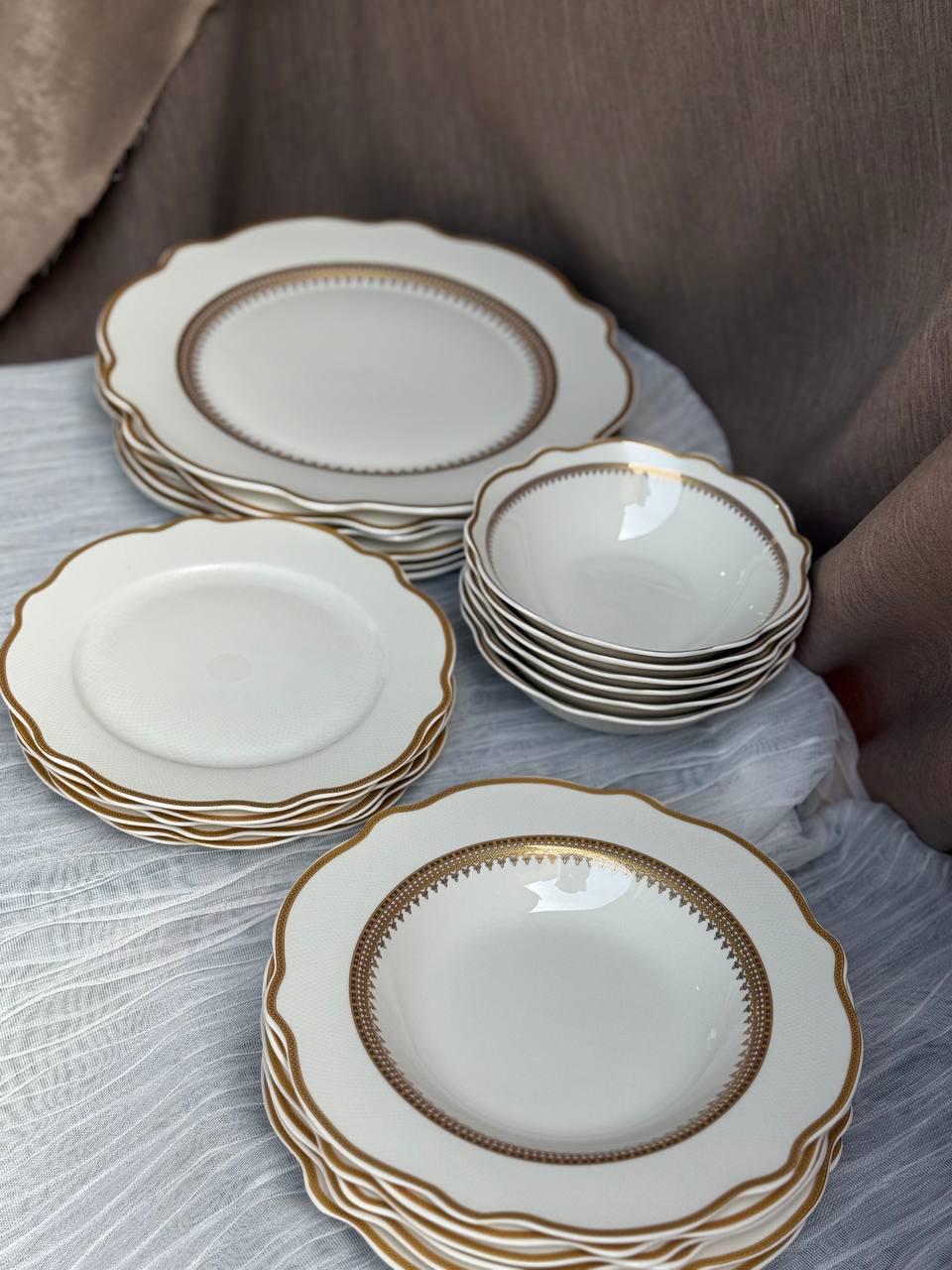 Столовый сервиз TS Kitchen Classic керамический на 6 персон/24 предмета Белый (HP23413)