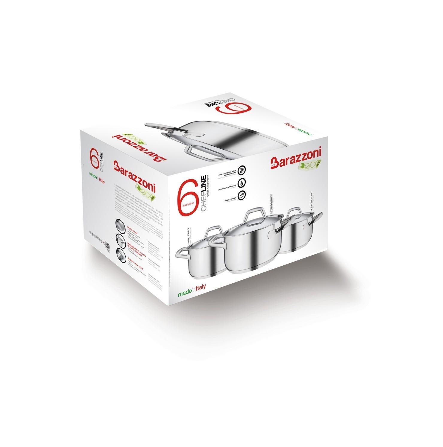 Набор кастрюль Barazzoni Chef 6 предметов (163906) - фото 3 Набор кастрюль Barazzoni Chef 6 предметов (163906) - фото 3