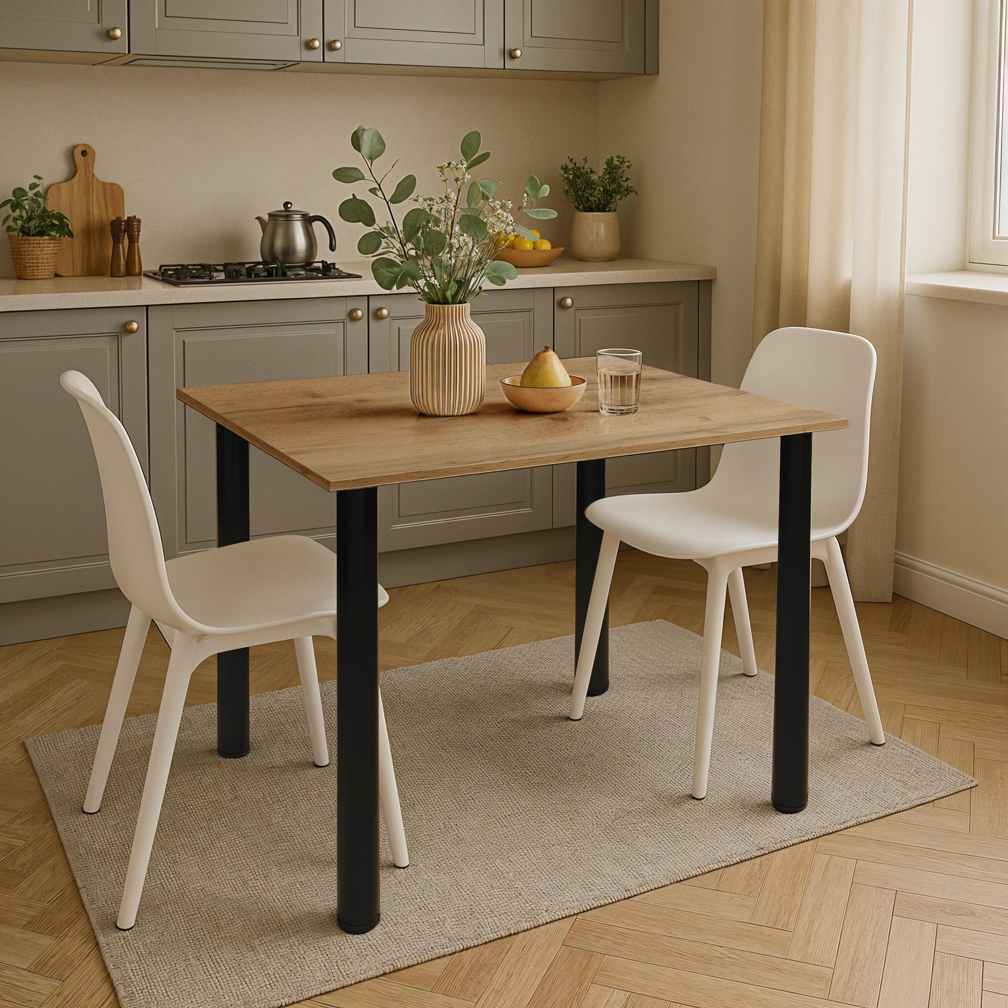 Обеденный стол Optima 1020х690х750 мм Дуб Аппалачи/Черный