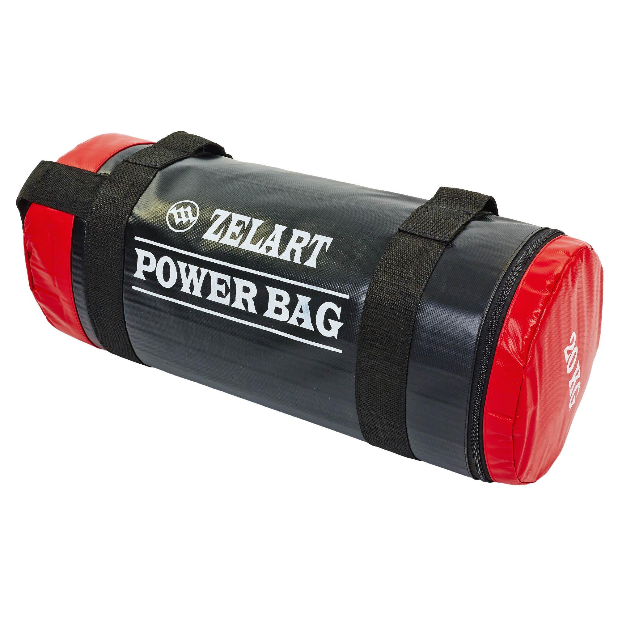 Мішок для кросфіта та фітнесу Zelart FI-5050A-20 Power Bag 20 кг Чорний/Червоний (DR003191)