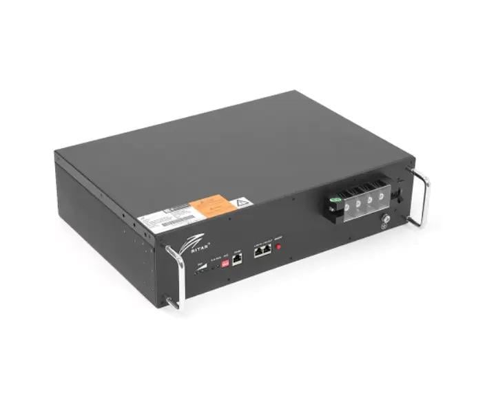 Батарея акумуляторна Ritar 19" LiFePO4 25,6V 100Ah з Bluetooth 2560Wh BMS100 8S для монтажу в стійку