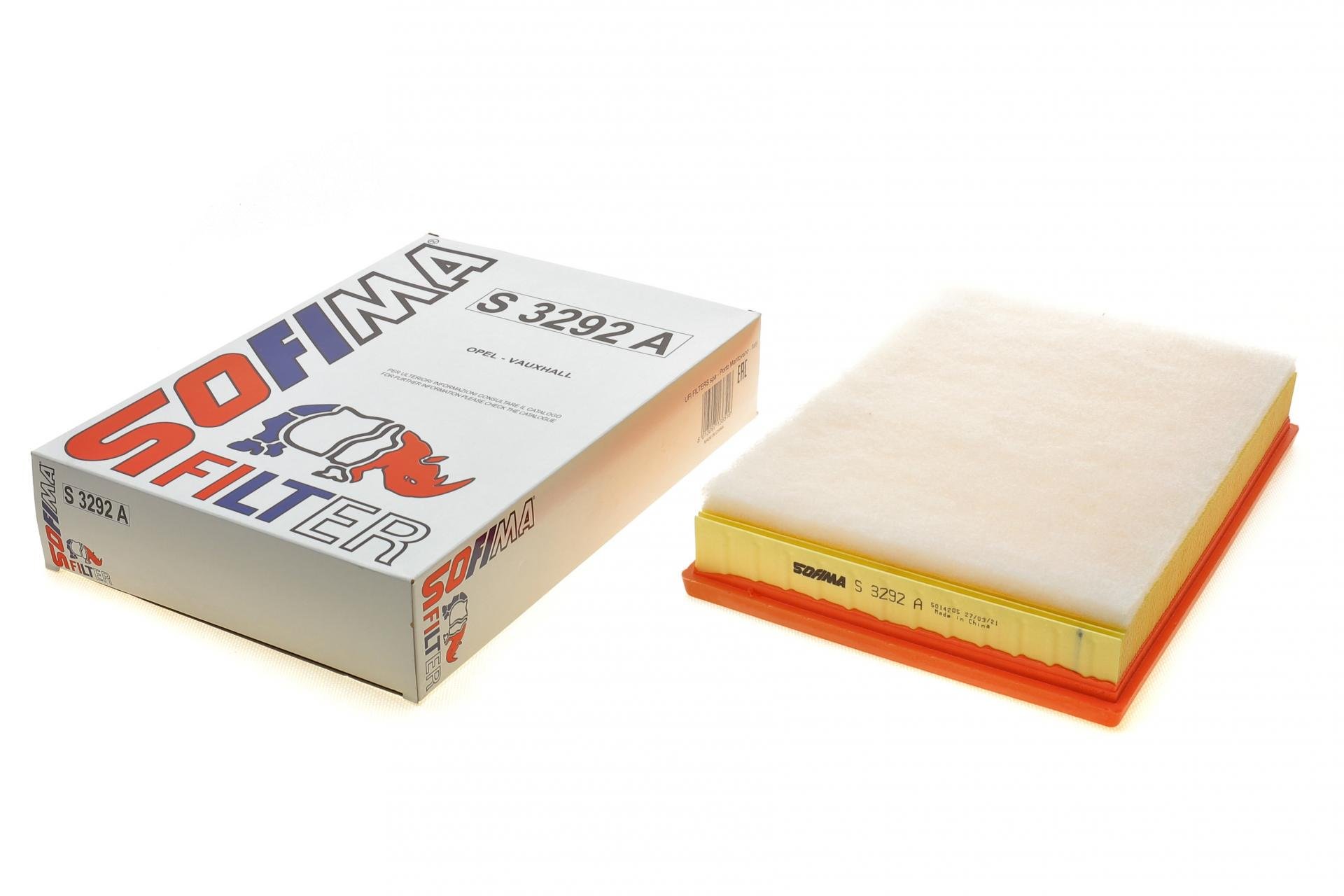 Фильтр воздушный SOFIMA для Opel Combo/Corsa C/Meriva A/Tigra 1,3D/1,6/1,7D 00- с поролоном (S 3292 A)
