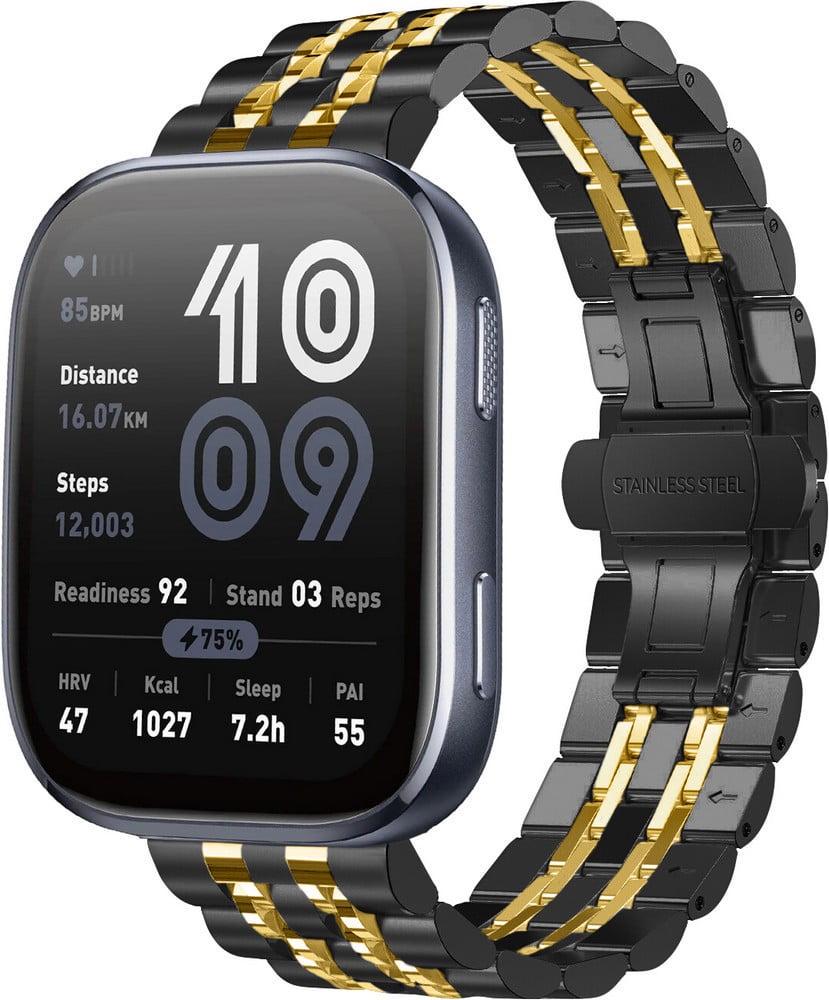 Браслет металлический Spinye Line для Amazfit Bip 6 Black Gold (40529-02)