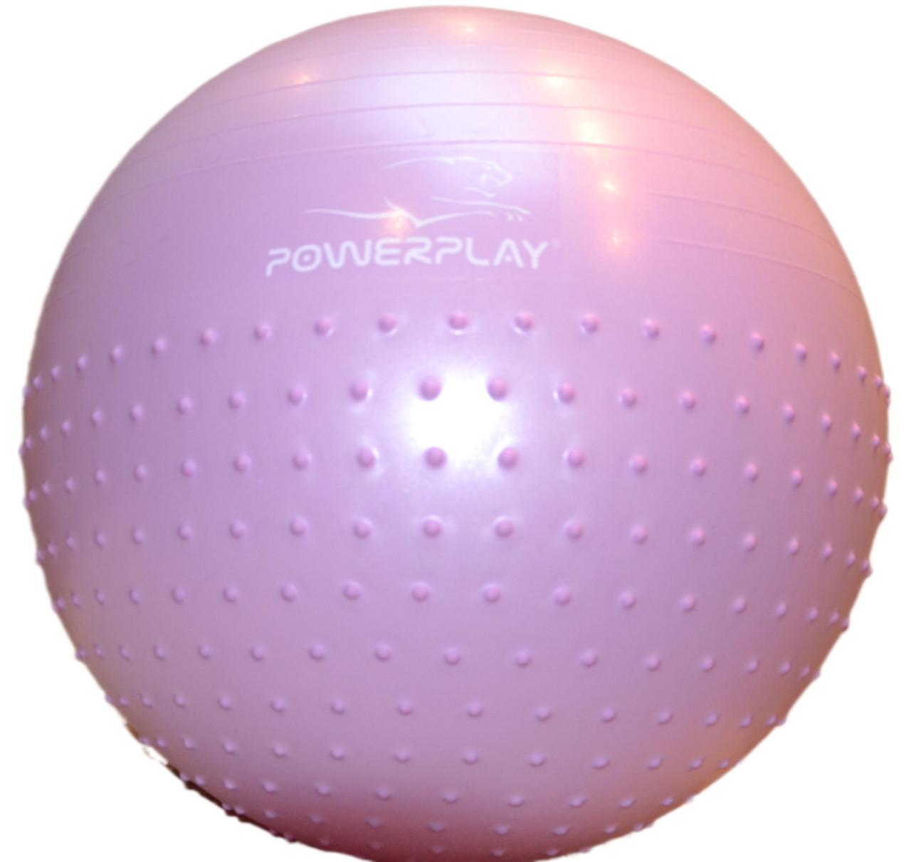 Мяч для фитнеса полумассажный PowerPlay 4003 Gymball с помпой Ø75 см Сиреневый (A-011832) - фото 4 Мяч для фитнеса полумассажный PowerPlay 4003 Gymball с помпой Ø75 см Сиреневый (A-011832) - фото 4