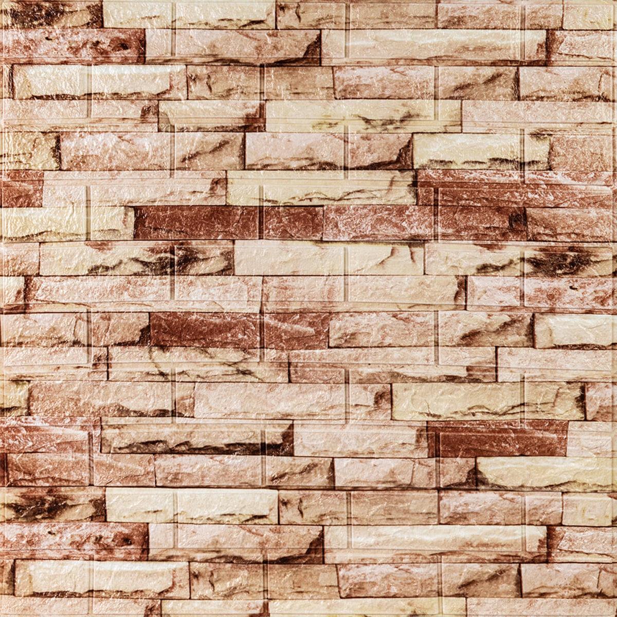 Панель самоклеящаяся 3D под катеринославский кирпич 700x770x5 мм Бежевый (SW-00001375)