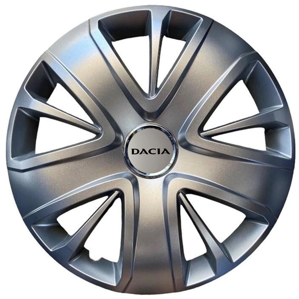 Колпаки SJS 341 с логотипом Dacia R15 4 шт. Серебряный (2654555496)