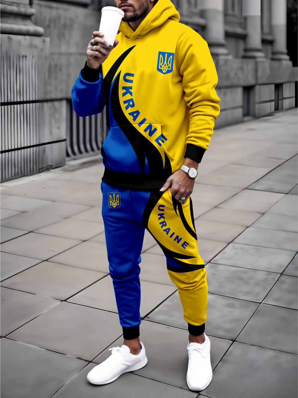 Спортивний костюм чоловічий Прапор M Синій/Жовтий (10007) - фото 1 Спортивний костюм чоловічий Прапор M Синій/Жовтий (10007) - фото 1