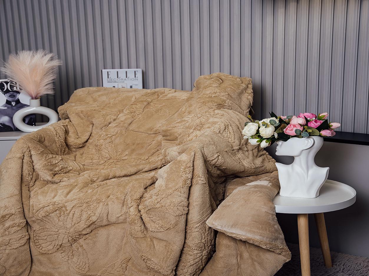 Покрывало Бабочки и Любовь евро 200х230 см Бежевый (87289)