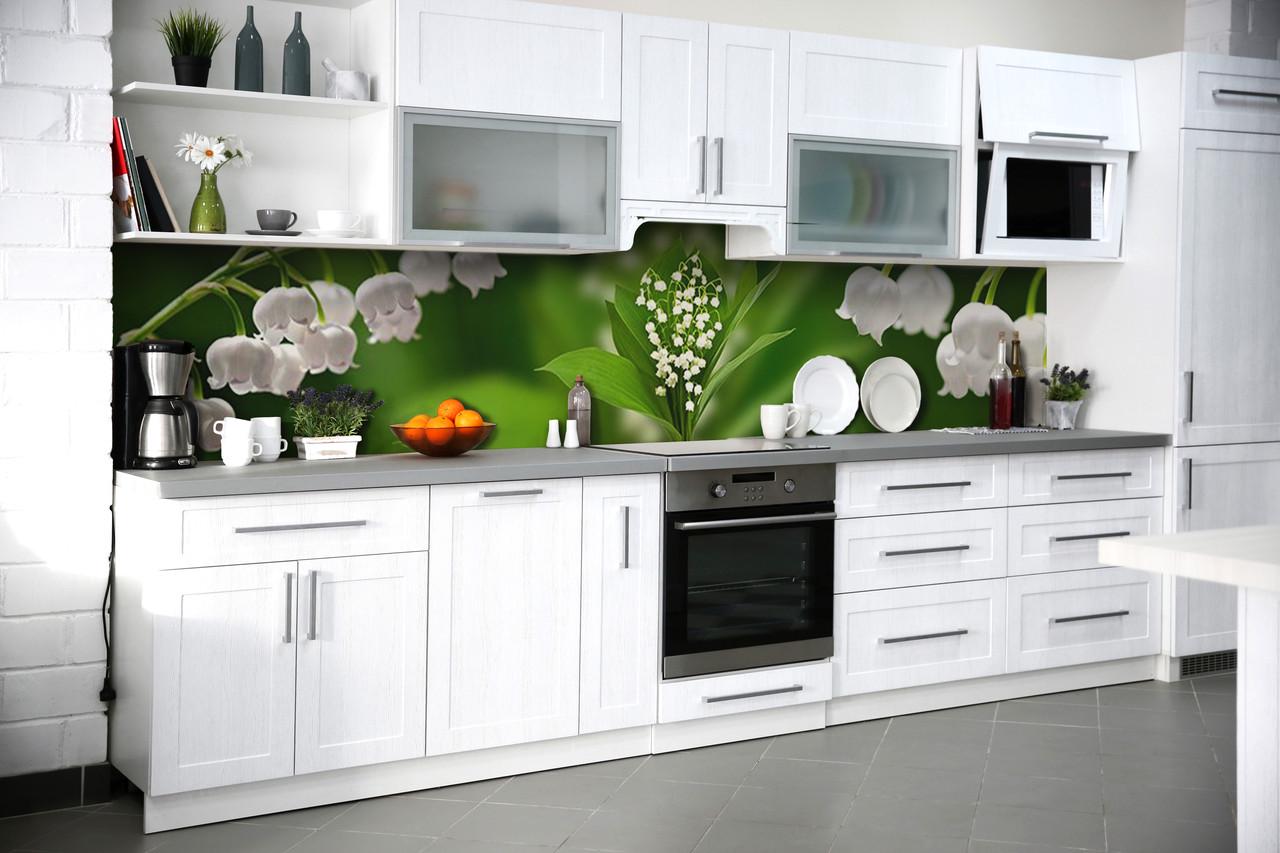 Кухонный фартук Ландыши из самоклеющейся виниловой пленки 60х300 см Зеленый Кухонный фартук Ландыши из самоклеющейся виниловой пленки 60х300 см Зеленый