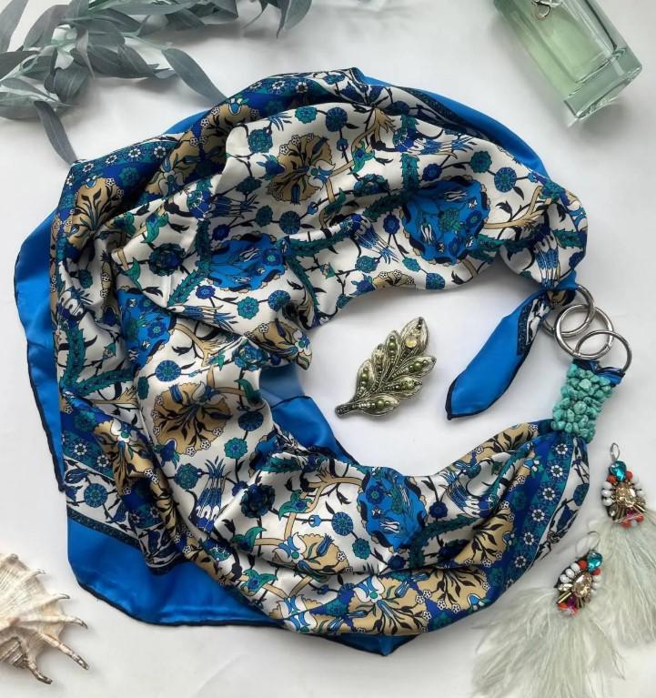 Хустка дизанейрська My Scarf загадкова касобланка з натуральним каменем Бірюзовий