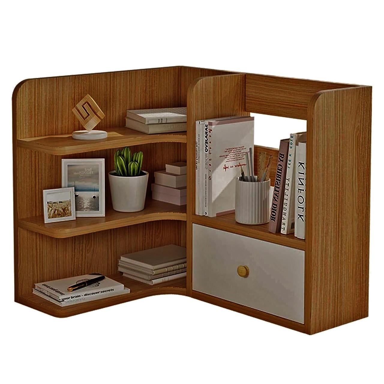 Полка-надстройка настольная из дерева Лаксин охра-зефир (АКД-00770420)