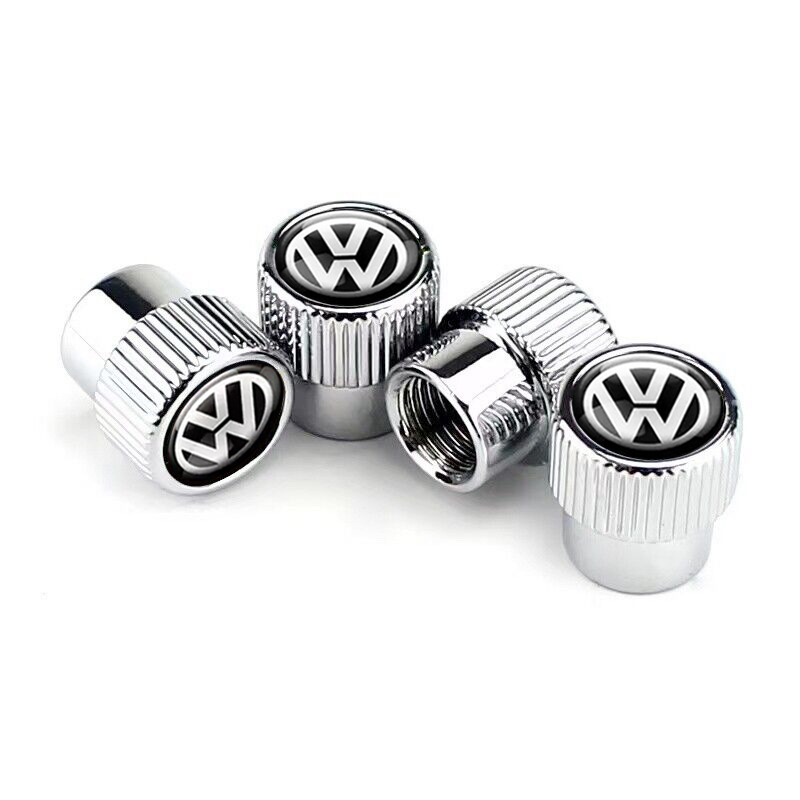 Набір ковпачків на ніпель SUNROZ Caps для автомобіля Volkswagen Premium Style 4 шт. Silver (A67582)