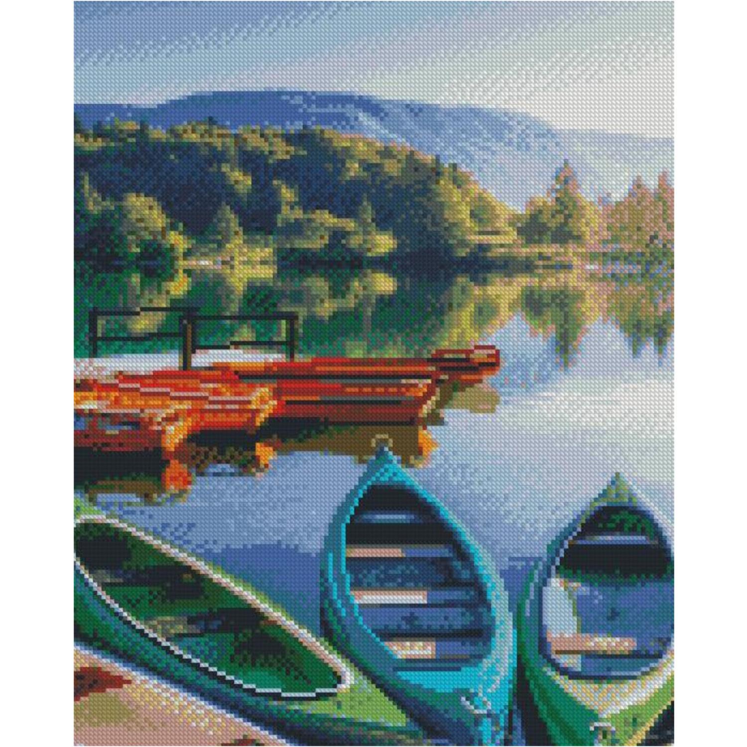 Алмазная мозаика Strateg Премиум Пристань для лодок 40x50 см (FA40889)