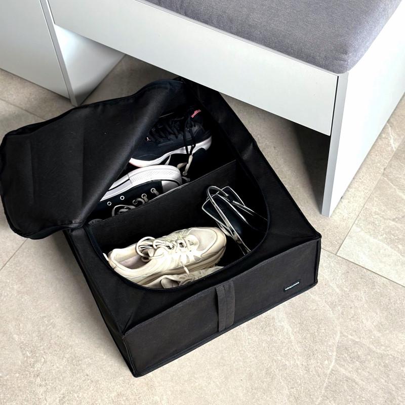 Органайзер для хранения обуви до 46 размера со съемной перегородкой Черный (Khv-2-bl) - фото 2 Органайзер для хранения обуви до 46 размера со съемной перегородкой Черный (Khv-2-bl) - фото 2