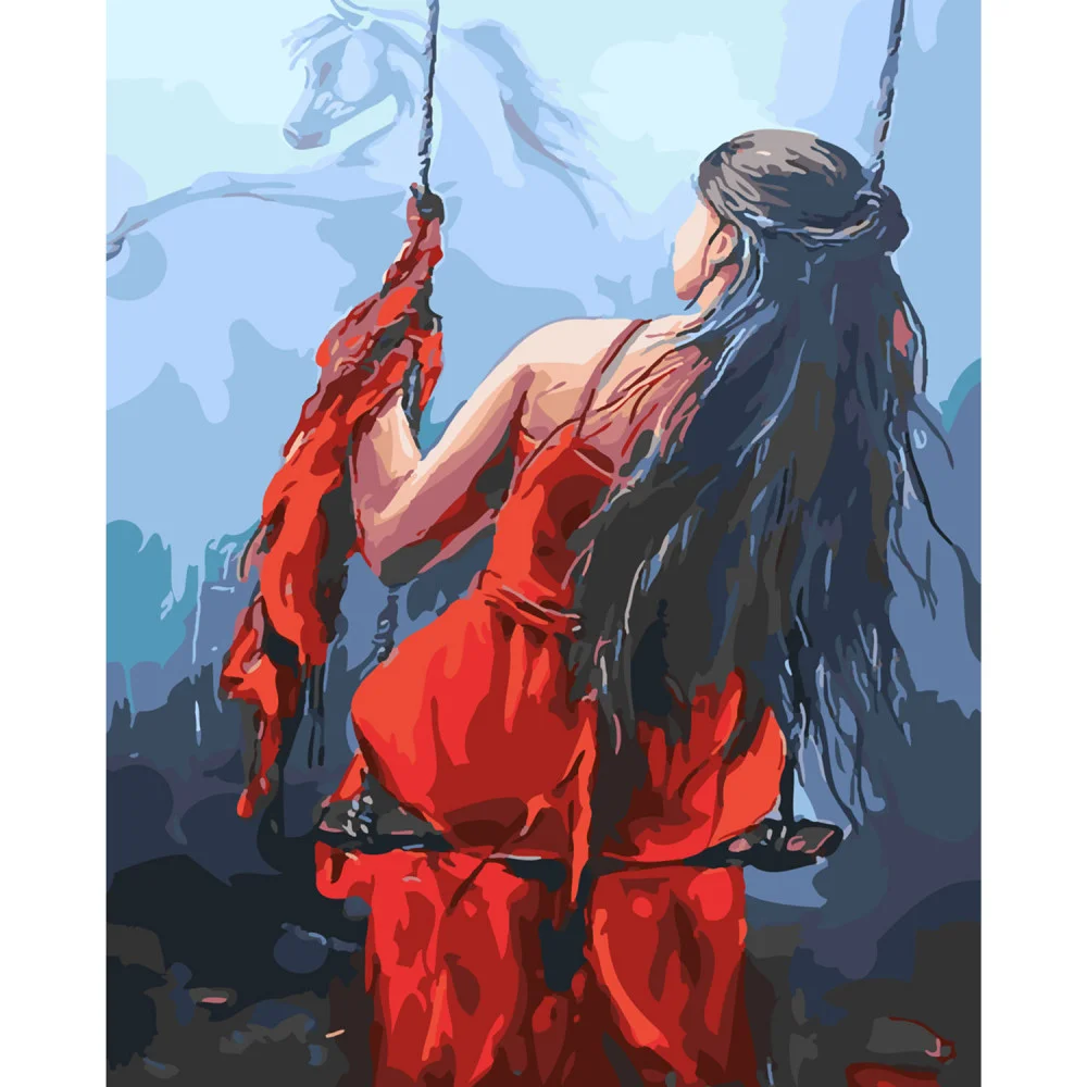 Картина по номерам Strateg Люди Качеля мечты 40х50 см в термопакете (SY6101)