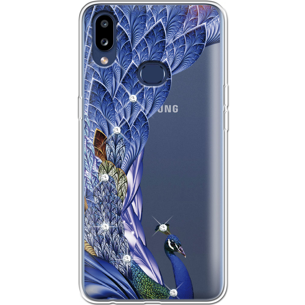 Чохол Boxface Samsung A107 Galaxy A10s Павич зі стразами Прозорий силікон (37944-rs7-37944)