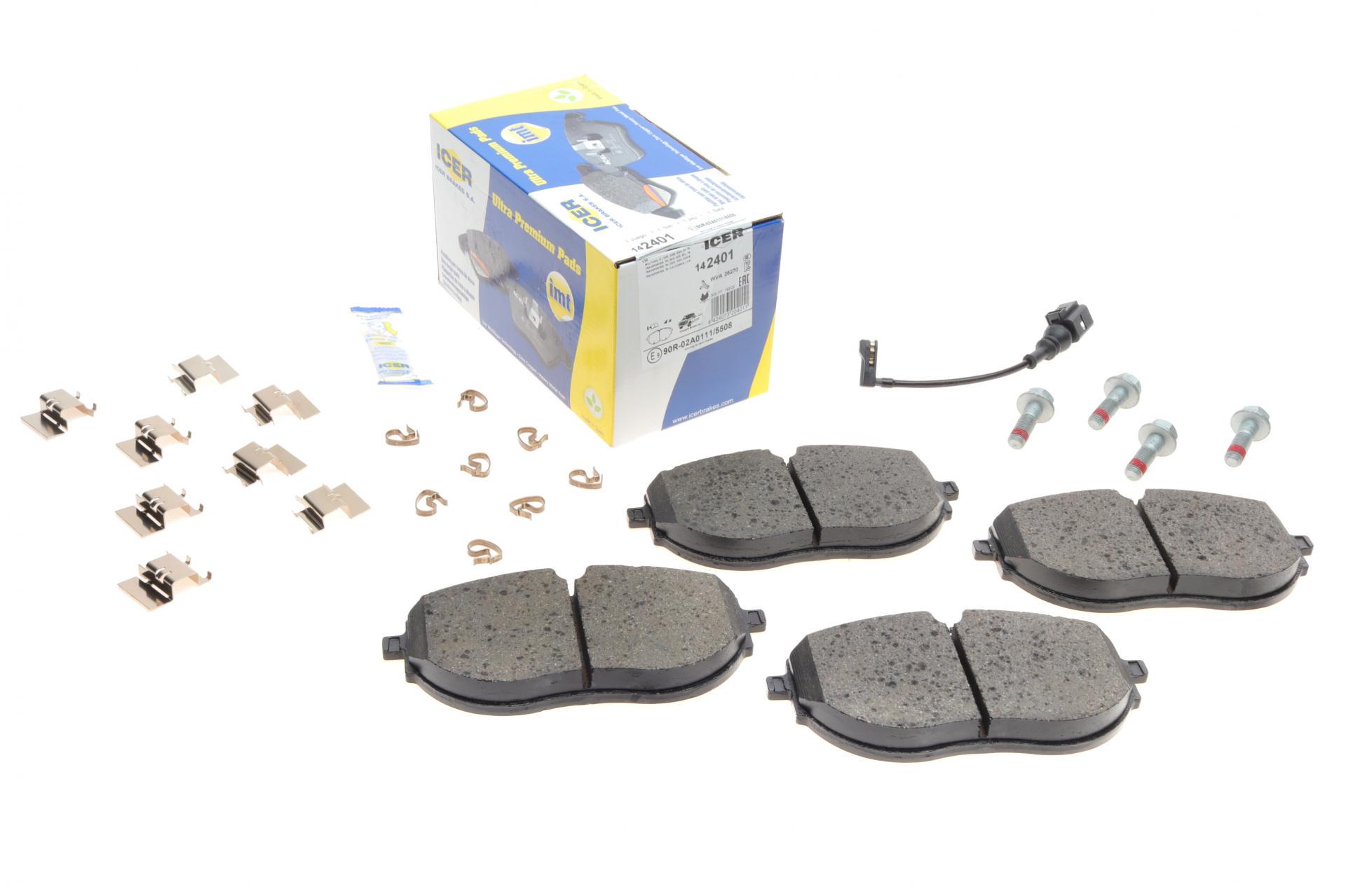 Колодки тормозные передние ICER VW T6 15- с датчиком 142401