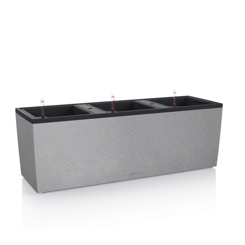 Умный горшок Lechuza Balconera 30 TRIO Stone прямоугольный 3 л 32x100x35 см Серый
