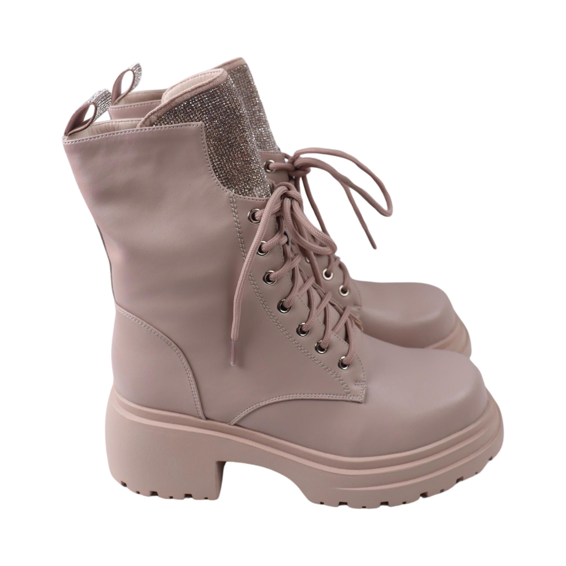 Ботинки женские Nina Mosconni натуральная кожа р. 38 Бежевый (66-24ZHC)