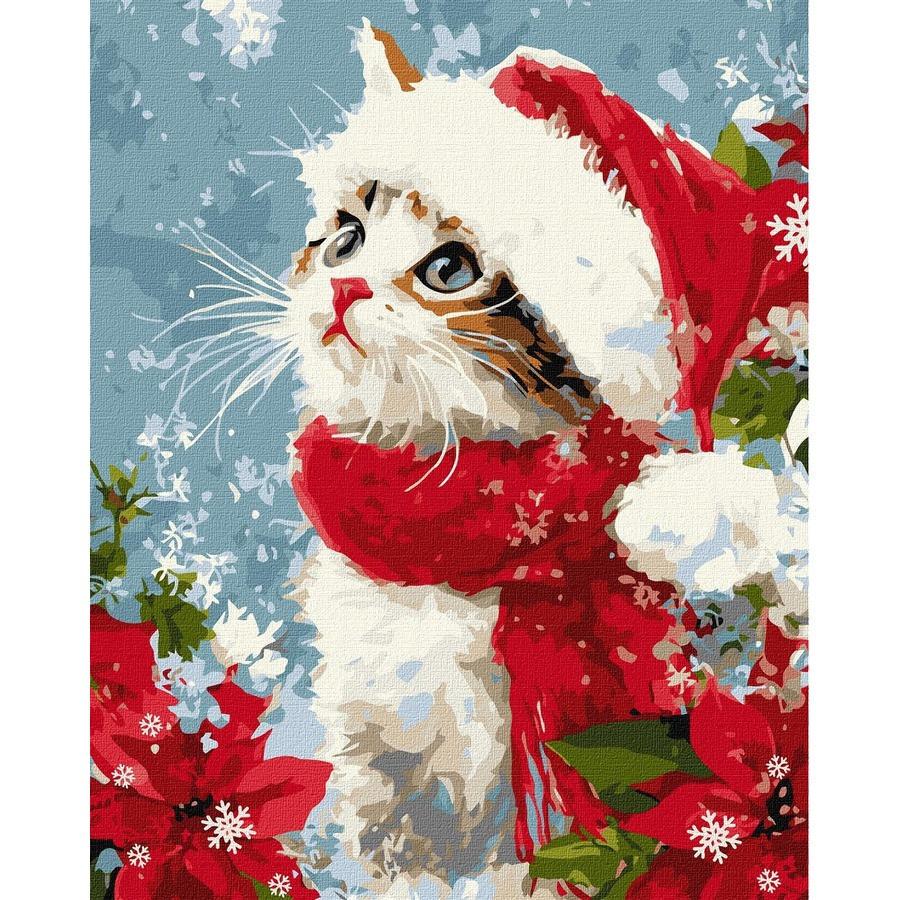 Картина по номерам Ideyka Кот в снегу 40x50 см (KHO6851)